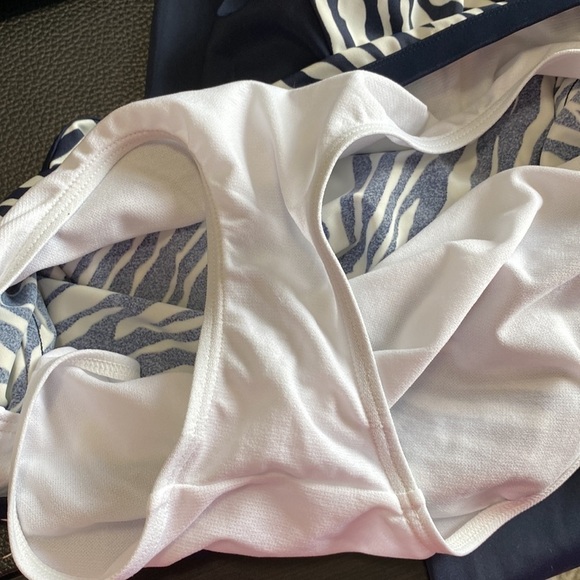 BODEN Piping Swimsuit Zebra Print Set Long Sleeve Top AND Bottom Size 4 - Picture 7 of 11